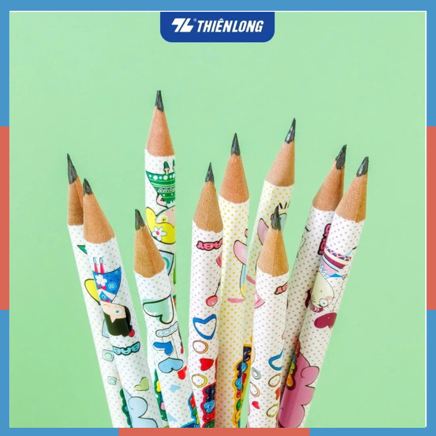 Bút chì gỗ HB Thiên Long Điểm 10, thiết kế nhỏ gọn,thân tròn dễ dàng cầm nắm, ứng dụng cao TP-GP012