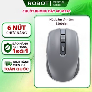 Chuột Quang Không Dây 2.4GHz ROBOT M370 Tĩnh Âm Cảm Biến Quang Học Tặng Kèm Pin Màu Đen Hàng Chính Hãng Bảo 