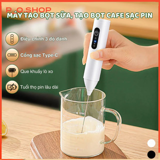 【🔥Rẻ】Máy đánh bọt cafe, Máy Đánh Trứng, Đánh Sữa Và Tạo Bọt Cafe Di Động Cầm Tay 3 Tốc Độ Sử Dụng Pin Sạc Cao Cấp