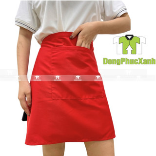 Tạp Dề Phục Vụ Màu Đỏ Chất ĐẸP - Làm đồng phục