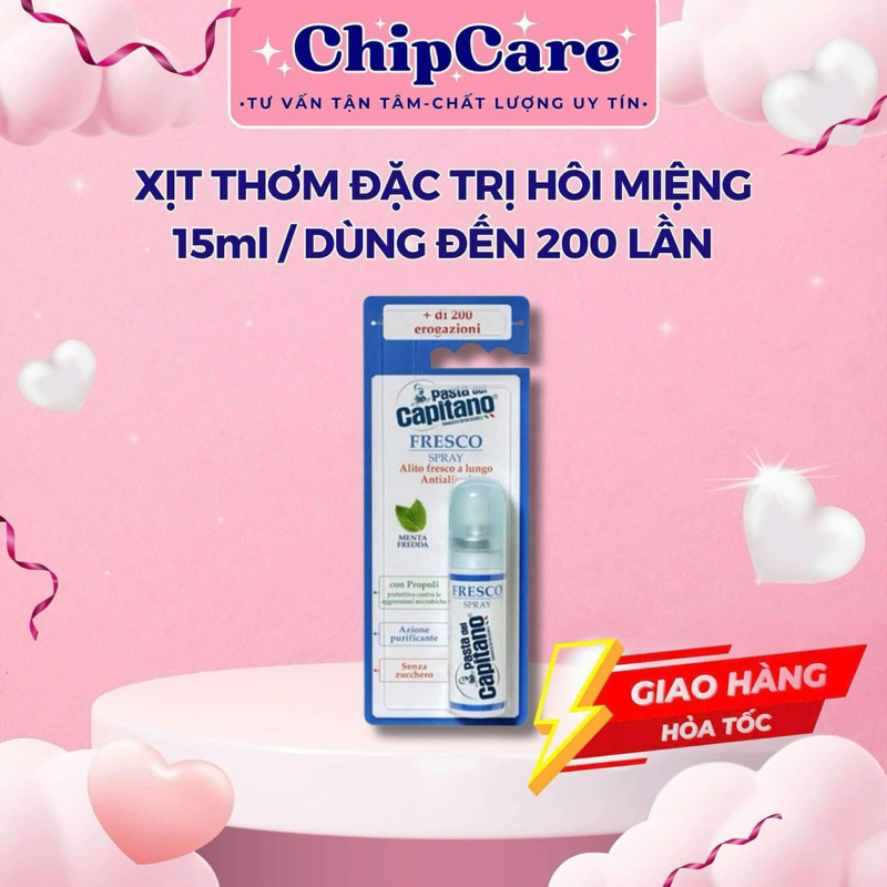 xịt thơm miệng bạc hà Pasta Del Capitano
