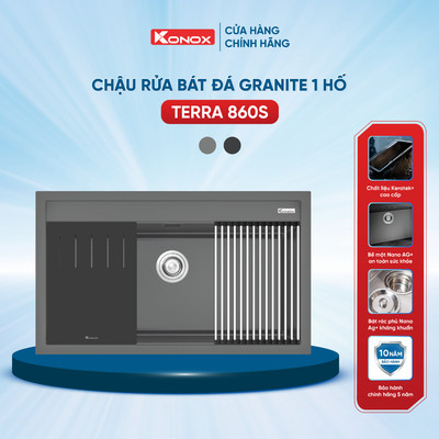 Chậu rửa bát đá Konox Granite Sink Terra 860S sản xuất tại Italy - Bảo hành 5 năm