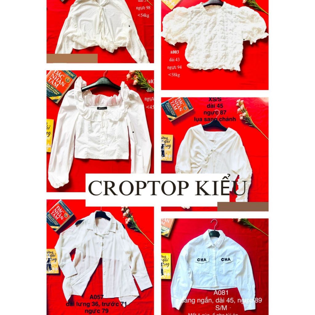 [SALE] TỔNG HỢP CROPTOP/ÁO DÁNG NGẮN BASIC SECONDHAND size S/M/L/XL...