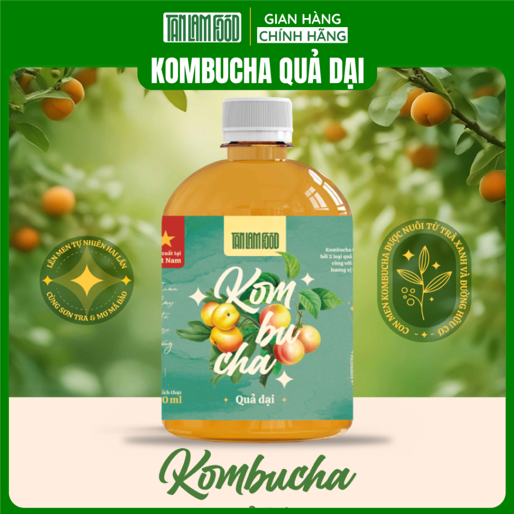 Kombucha quả dại Tân Lâm Food - Kombucha mơ má đào