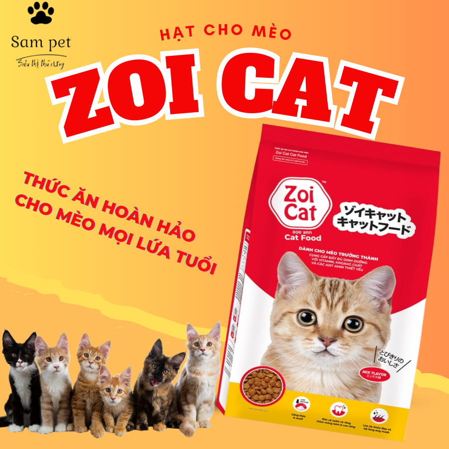 Thức Ăn Cho Mèo Hạt Zoi Cat 1Kg - SAM PET SHOP