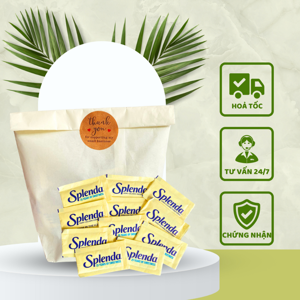 (Set 50-100-200 gói) ĐƯỜNG SPLENDA ăn kiêng Không Calo (tiểu đường, eat clean, keto)
