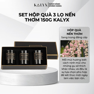  Set hộp quà 3 lọ nến thơm 150g sang trọng đẳng cấp - Kalyx Tinh Dầu Thơm 