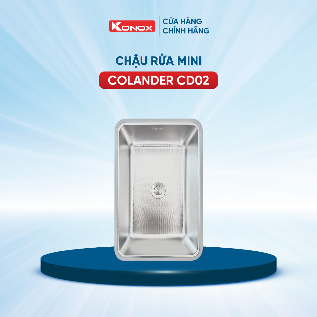 Chậu rửa nhỏ inox Konox Colander CD02 bề mặt chống xước - Phụ kiện chậu rửa