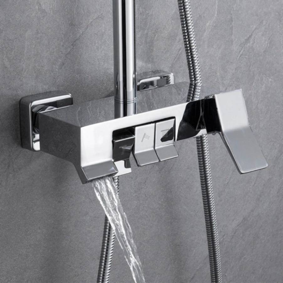 Vòi Sen Cây Tắm Đứng Phím Đàn Inox SUS304 Cây Vuông Nóng Lạnh 3 Chế Độ Xả Nước Chống Bám Cặn Canxi Bảo Hành 5 Năm