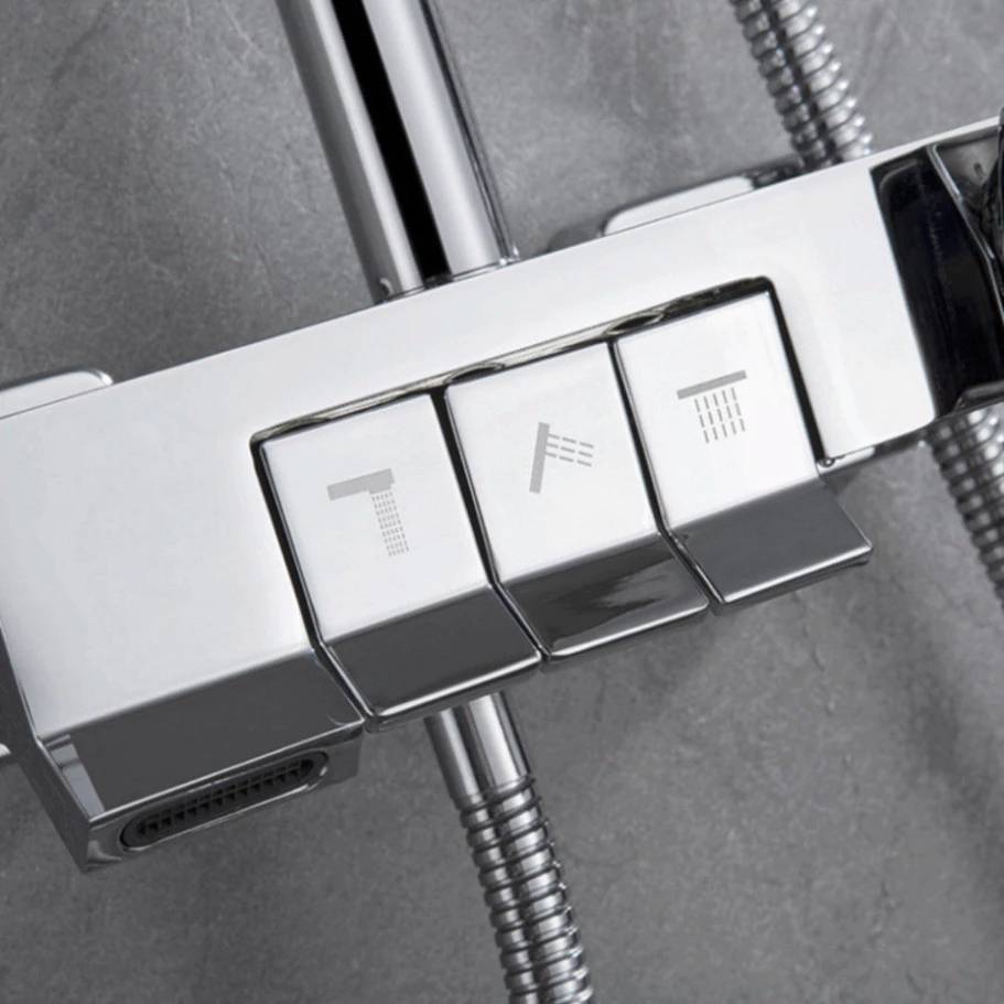 Vòi Sen Cây Tắm Đứng Phím Đàn Inox SUS304 Cây Vuông Nóng Lạnh 3 Chế Độ Xả Nước Chống Bám Cặn Canxi Bảo Hành 5 Năm