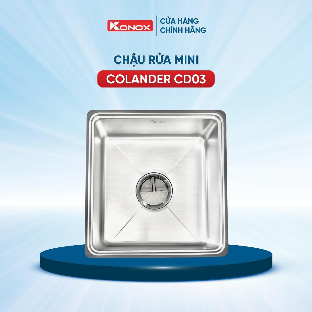 Chậu rửa nhỏ inox Konox Colander CD03 bề mặt chống xước - Phụ kiện chậu rửa