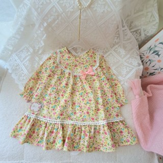 Váy hoa bé gái, váy thu dài tay hoa nhí baby