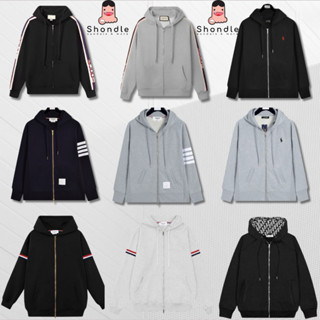 Áo Khoác Hoodie Zip, Áo Khoác GC Thom có dây rút viền vai VẢI NỈ CHÂN CUA dày dặn Full Tag Mạc