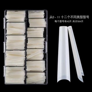 Móng tip thang - nhọn dài màu trong, tự nhiên hộp 504 móng ôm tay dẻo Cho thợ nail spa