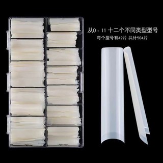 Móng tip thang - nhọn dài màu trong, tự nhiên hộp 504 móng ôm tay dẻo Cho thợ nail spa