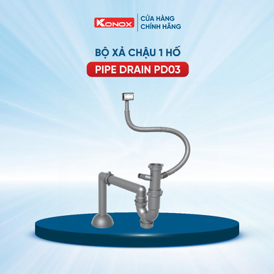 Ống thoát nước Konox PD03 - Bộ xi phông đơn 1.5 inch - Bảo hành 36 tháng