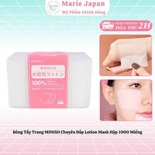 Bông Tẩy Trang MINISO Hộp 1000 Miếng- Chuyên Đắp Lotion Mask Nhật Bản 