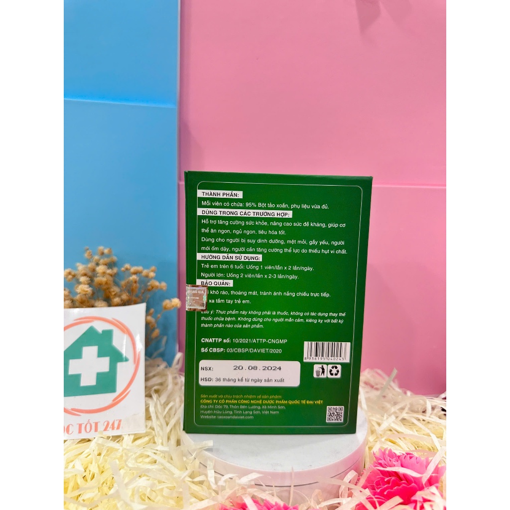 Tảo xoắn DAVI PLUS Đại Việt - Giúp ăn ngon, ngủ sâu giấc hơn ở người cao tuổi (200viên)