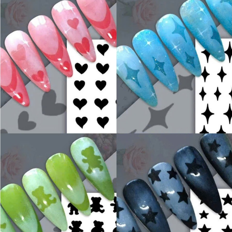 Stick dặm omber nail nhiều hình - sticker nail hottrend 2024