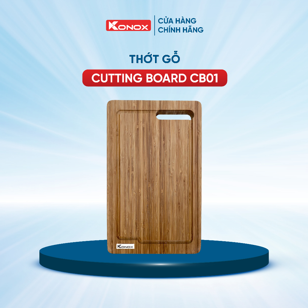 Thớt gỗ tre kháng khuẩn Konox Cutting Board - Phụ kiện chậu rửa CB01