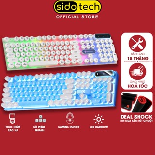 Bàn phím máy tính gaming giả cơ Sidotech SP100 nút tròn Led RGB chống nước chuyên chơi game, làm việc văn phòng