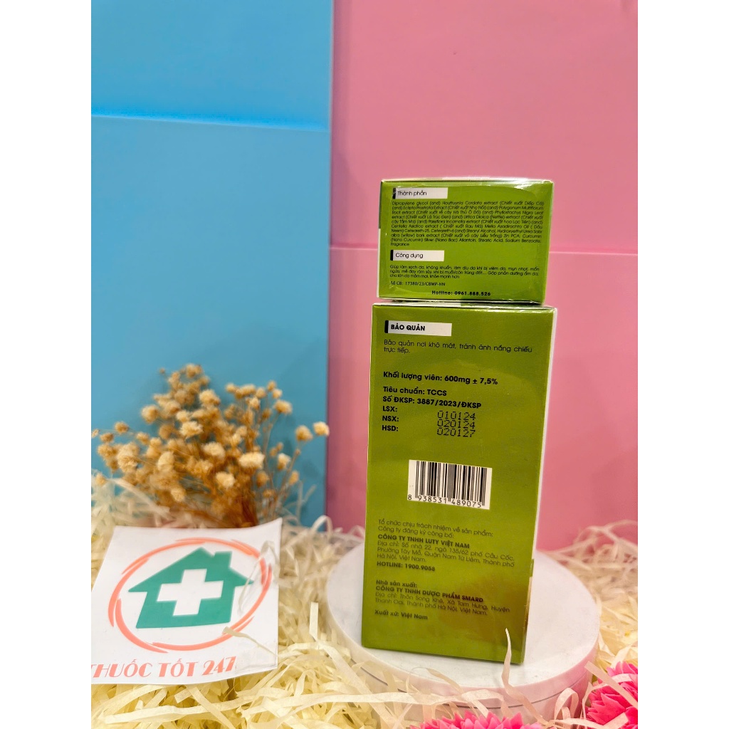 Combo Viên Uống Daco Max Hộp 60 viên Kem thoa da liễu Daco Max hộp 20gr Chính Hãng