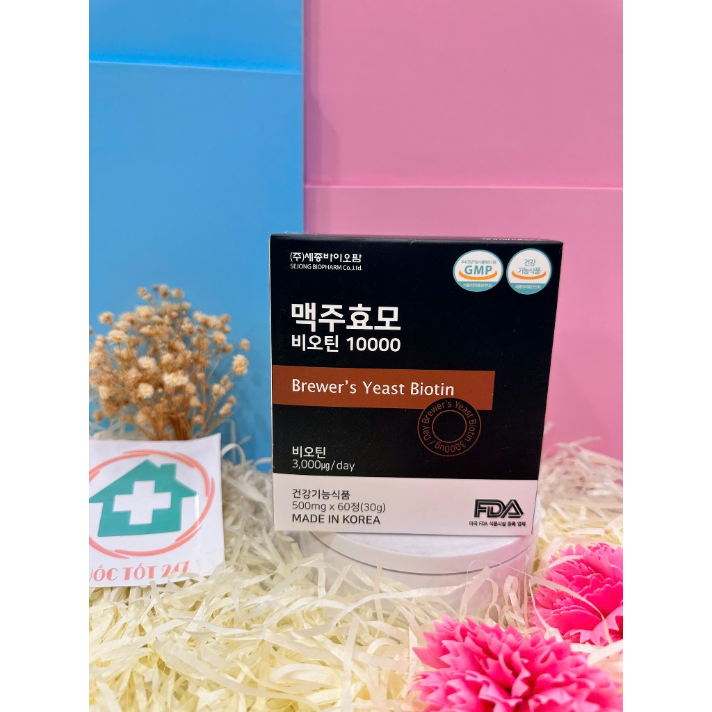 Viên uống mọc tóc Biotin men bia khô Hàn Quốc– Hộp 60 viên