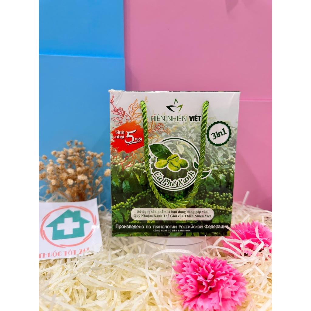 ✅[Chính Hãng] Cà Phê Xanh Giảm Cân Thiên Nhiên Việt - Chính Hãng Mẫu Mới Nhất, Có Tem  [Freeship] [ Hộp 10 Gói]