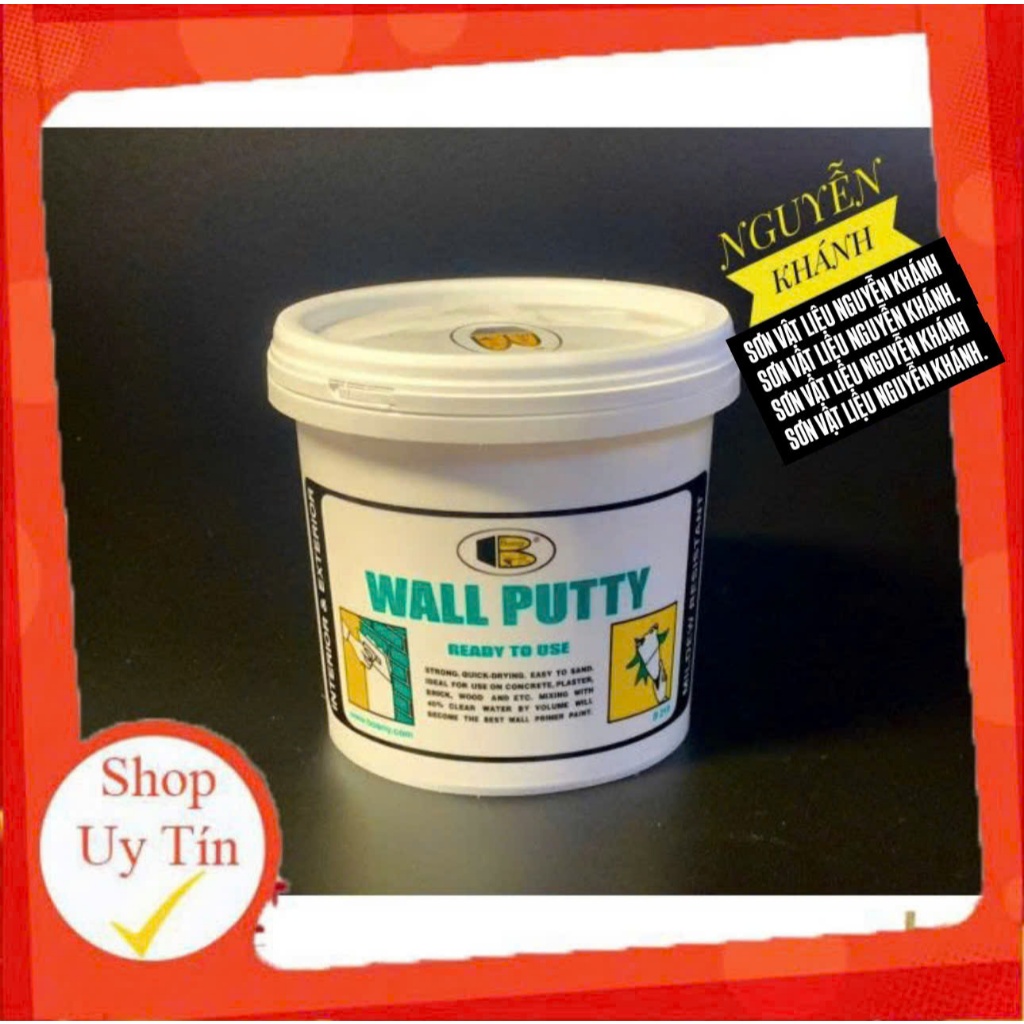  Bột bả trám trét khe nứt tường  gỗ Bosny Wall Putty b219 Bosny  1.5kg  