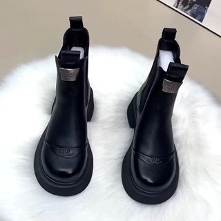 Giày boot nữ da mềm đế cao cổ chun chữ X new 2024, giày boot nữ cổ chun đế cao 5cm