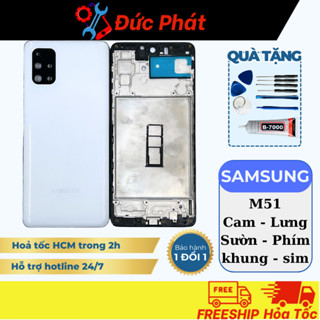 Bộ Vỏ SAMSUNG M51 Sim, Kính Camera, Lưng, Sườn, viền, Phím VL (Tặng keo dán và bộ sửa)