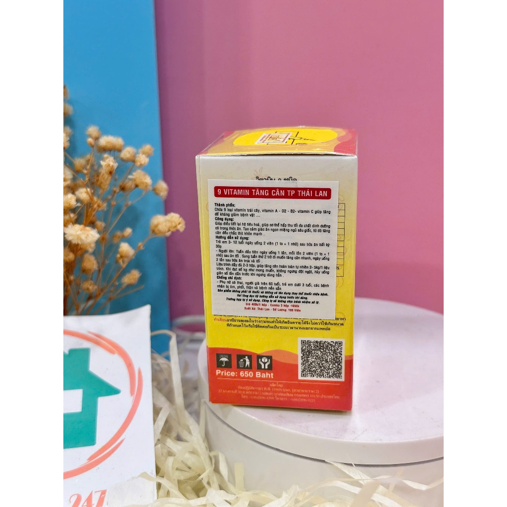 Viên uống vitamin thái lan tăng cân 100viên chính hãng.