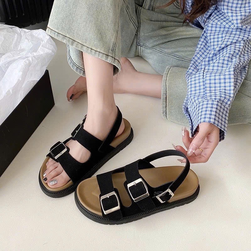 Dép Nữ 2 khuy Đế Bánh Mỳ Quai Nhựa Đi Nước Thoải Mái A05 | BigBuy360 - bigbuy360.vn