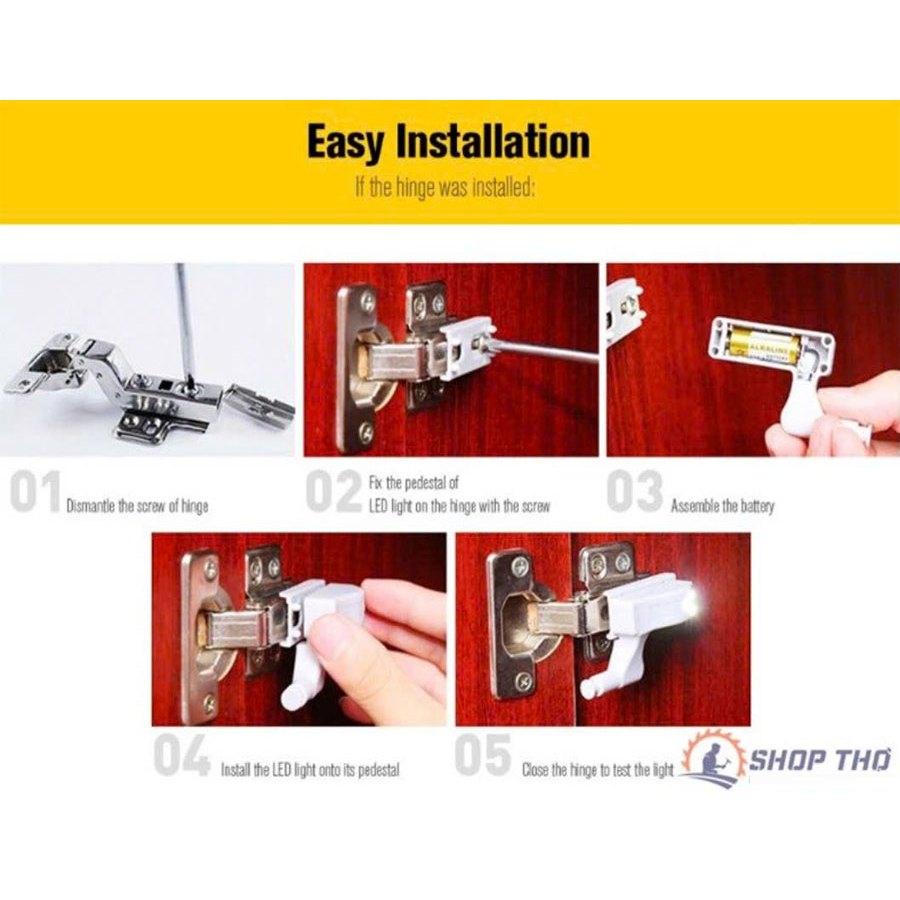 Đèn led chiếu sáng gắn bản lề bật (4 cái)