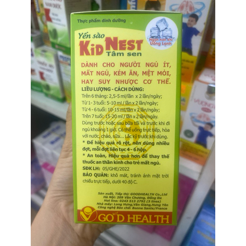 siro ăn ngủ ngon Yến Sào tâm sen Kid Nest 150ml