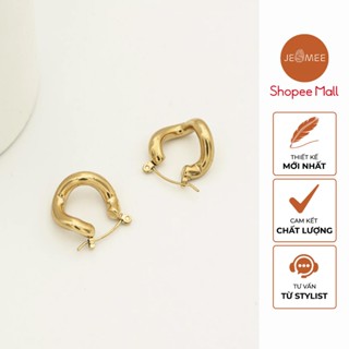 Bông tai nữ titanium mạ vàng 18k Gul Hoops Jesmee, khuyên tai nữ phong cách quyến rũ - E6569