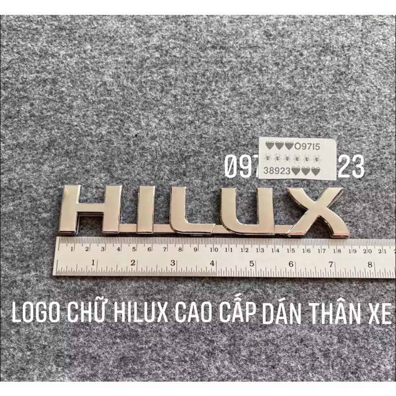 LOGO CHỮ HILUX CAO CẤP GIÁ RẺ DÁN XE TOYOTA HILUX VIGO