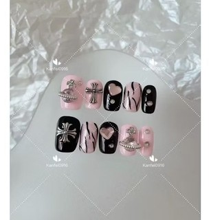 móng giả_nail box móng thiết kế đính đá tráng gương