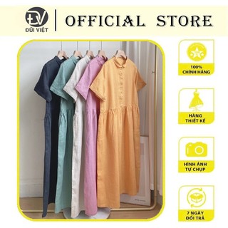 Váy Sơ Mi Nữ From Rộng,Váy Sơ Mi Dáng Suông Tay Cộc Chất Đũi Mềm Mịn Kiểu Váy Ulzzang (Kèm Ảnh Thật)