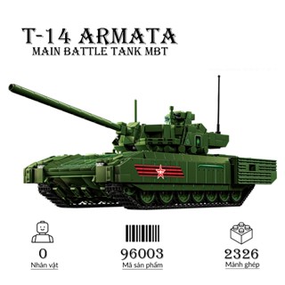  Đồ chơi Lắp ráp Xe tăng T-14 Armata 12Go 96003 Xếp hình thông minh Main battle tank Mô hình quân sự 