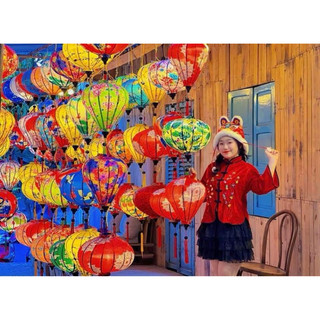 Combo 15c đèn lồng Hoa Văn Hội An 30cm