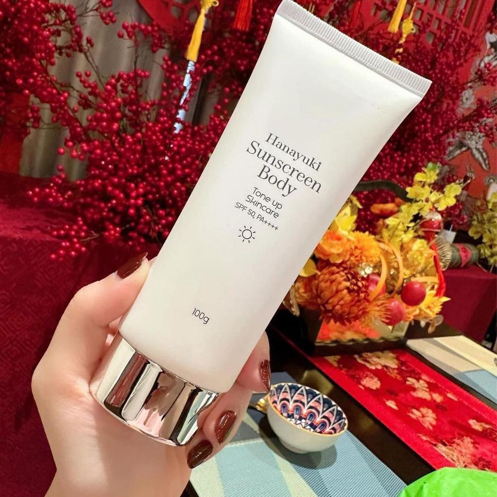 Kem Chống Nắng Body Hanayuki Chính Hãng - Bảo Vệ Makeup Nâng Tone Da
