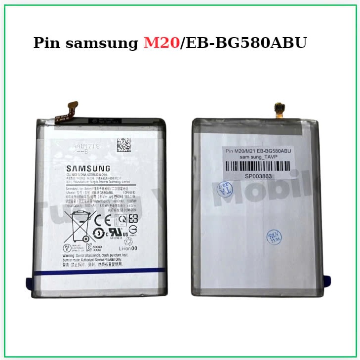 Pin samsung m20,EB-BG580ABU,mới