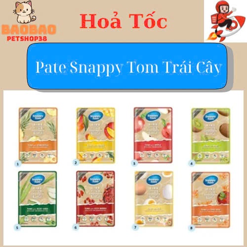 Pate trái cây cho mèo Túi 70g Pate cho mèo Snappy Tom cao cấp