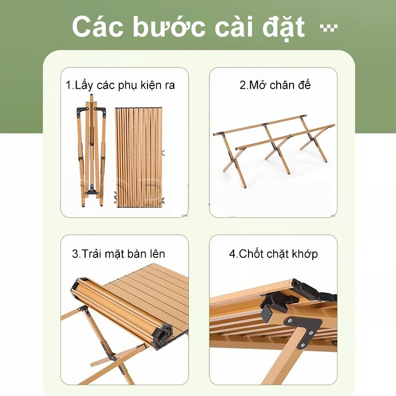 bàn gấp gọn camping, dã ngoại cắm trại du lịch ngoài trời hợp kim nhôm cao cấp siêu nhẹ khung chắc chắn | BigBuy360 - bigbuy360.vn