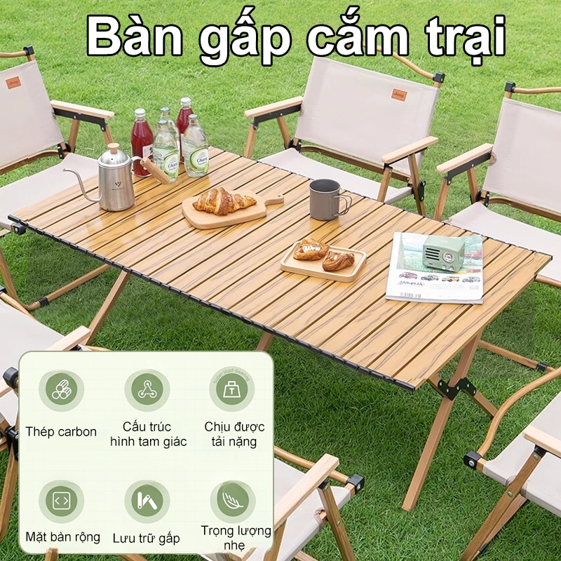 bàn gấp gọn camping, dã ngoại cắm trại du lịch ngoài trời hợp kim nhôm cao cấp siêu nhẹ khung chắc chắn | BigBuy360 - bigbuy360.vn