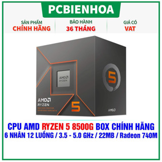 CPU AMD RYZEN 5 8500G BOX CHÍNH HÃNG ( 6 NHÂN 12 LUỒNG / 3.5 - 5.0 GHZ / 22MB / RADEON 740M )-36T