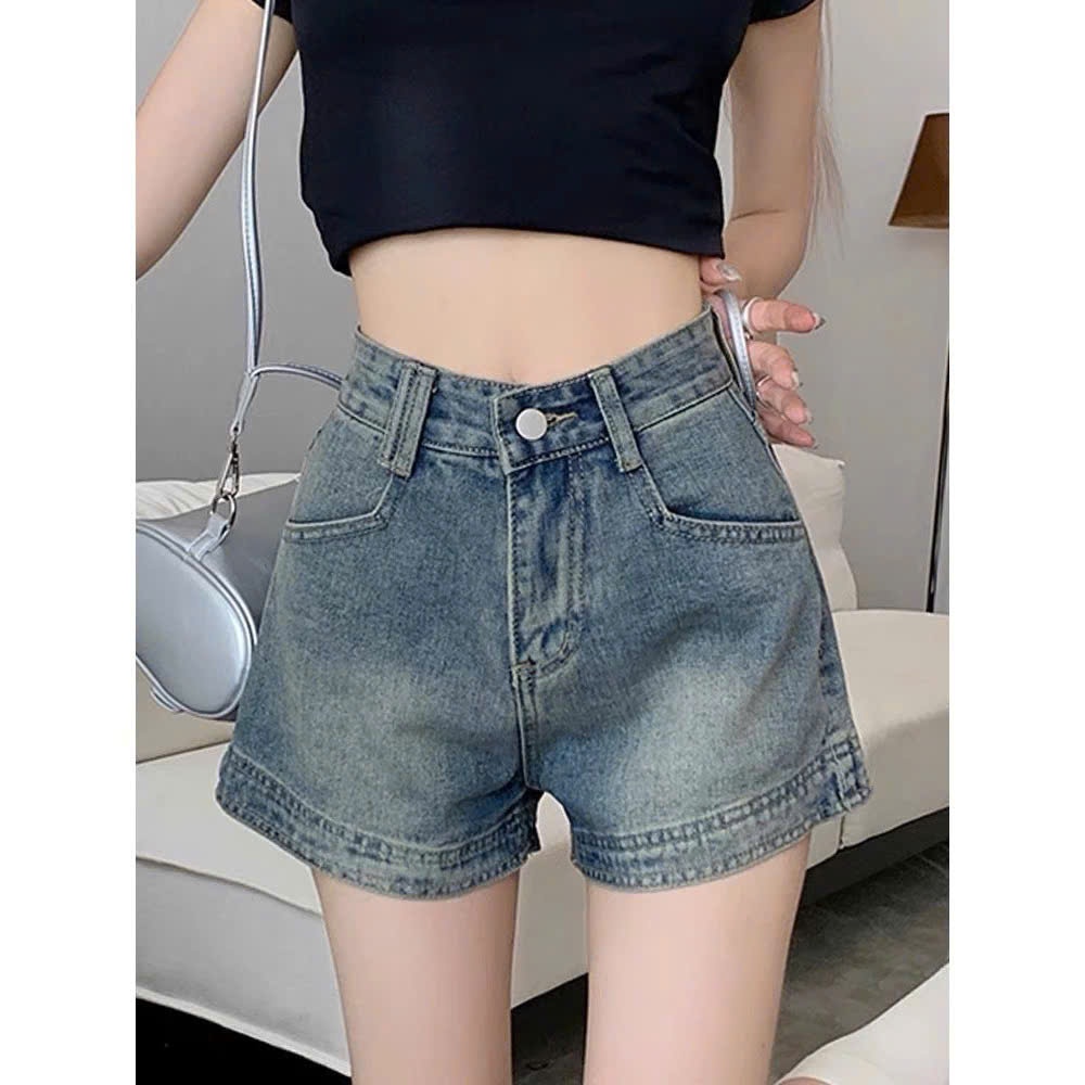 Quần short jeans đùi nữ mềm to gấu lưng cao basic phong cách Hàn Quốc Q101 SUTANO | BigBuy360 - bigbuy360.vn