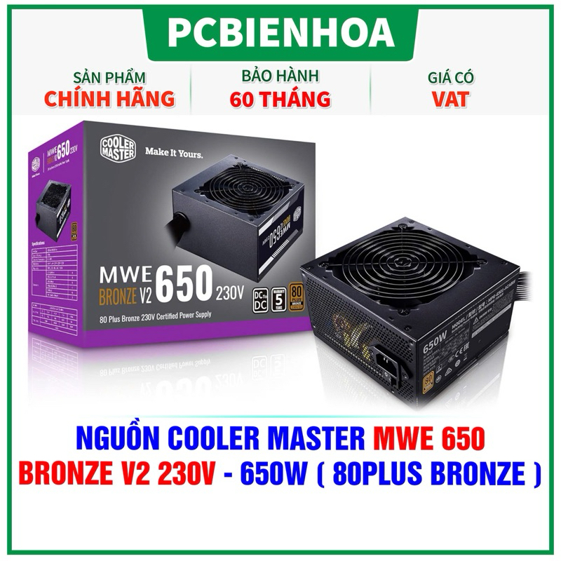 NGUỒN máy tính COOLER MASTER MWE 650 BRONZEV2-60 tháng