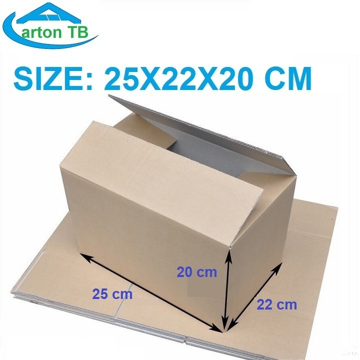 hộp carton 25x22x20 đóng hàng giá tốt